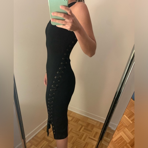 Ankle length dress , with side shoe lacing detail. - Picture 3 of 3